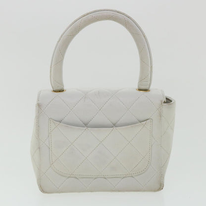 CHANEL Matelasse Pair Shoulder Bag Lamb Skin White CC 32416A
