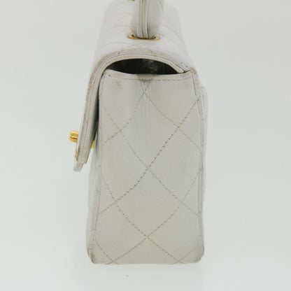CHANEL Matelasse Pair Shoulder Bag Lamb Skin White CC 32416A