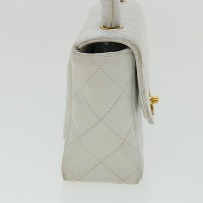 CHANEL Matelasse Pair Shoulder Bag Lamb Skin White CC 32416A