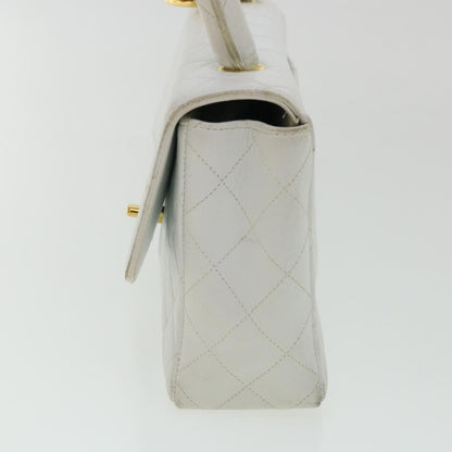 CHANEL Matelasse Pair Shoulder Bag Lamb Skin White CC 32416A