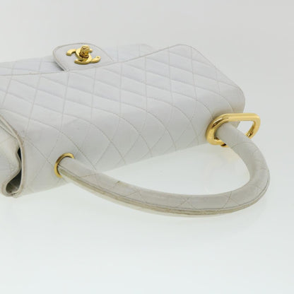 CHANEL Matelasse Pair Shoulder Bag Lamb Skin White CC 32416A
