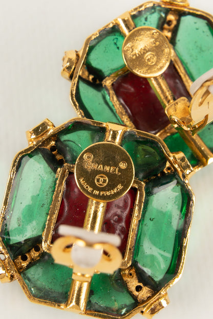 Boucles d'oreilles en pte de verre Chanel