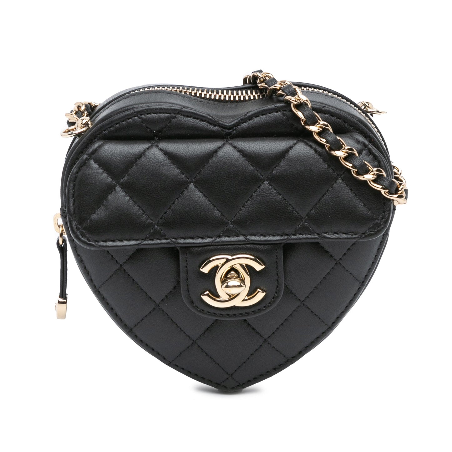 Black Chanel Mini Lambskin CC in Love Heart Crossbody