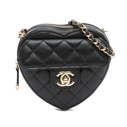 Black Chanel Mini Lambskin CC in Love Heart Crossbody