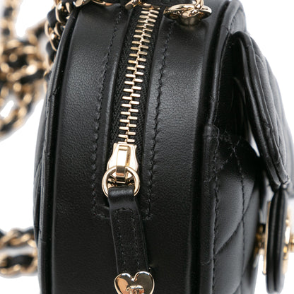 Black Chanel Mini Lambskin CC in Love Heart Crossbody