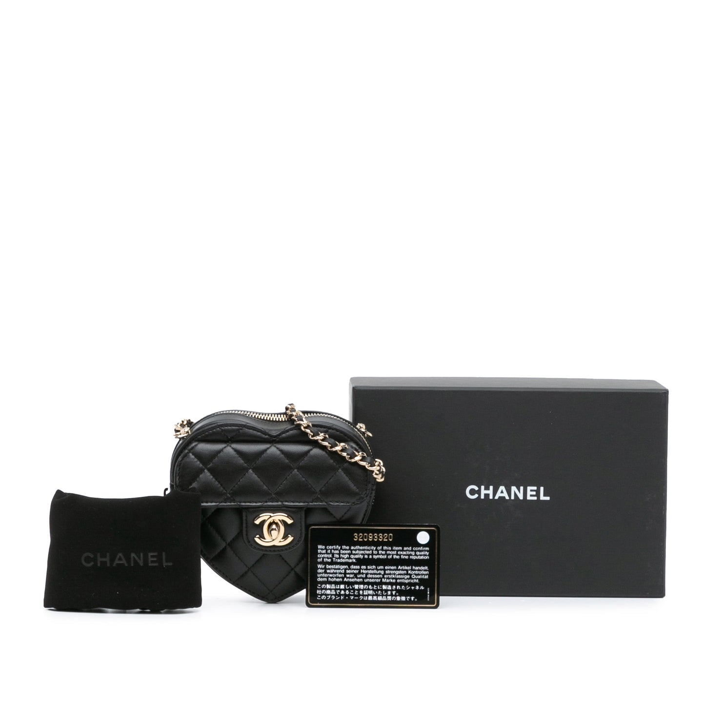 Black Chanel Mini Lambskin CC in Love Heart Crossbody