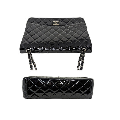 Chanel Patent Quilted Maxi Classic Double Flap Black
