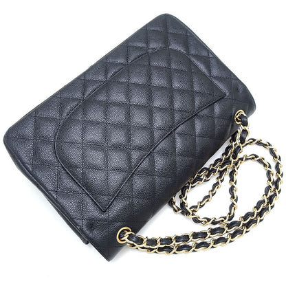 Chanel Caviar Shoulder Bag Matelasse Black