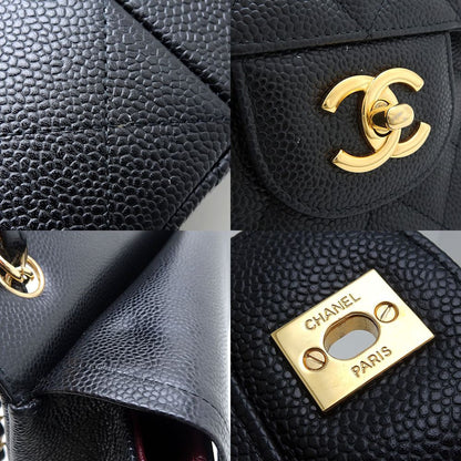 Chanel Caviar Shoulder Bag Matelasse Black