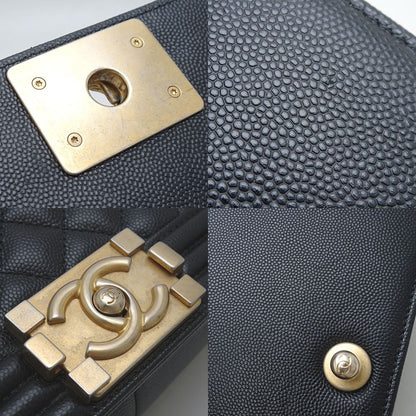 Chanel Boy Caviar Shoulder Bag A67086