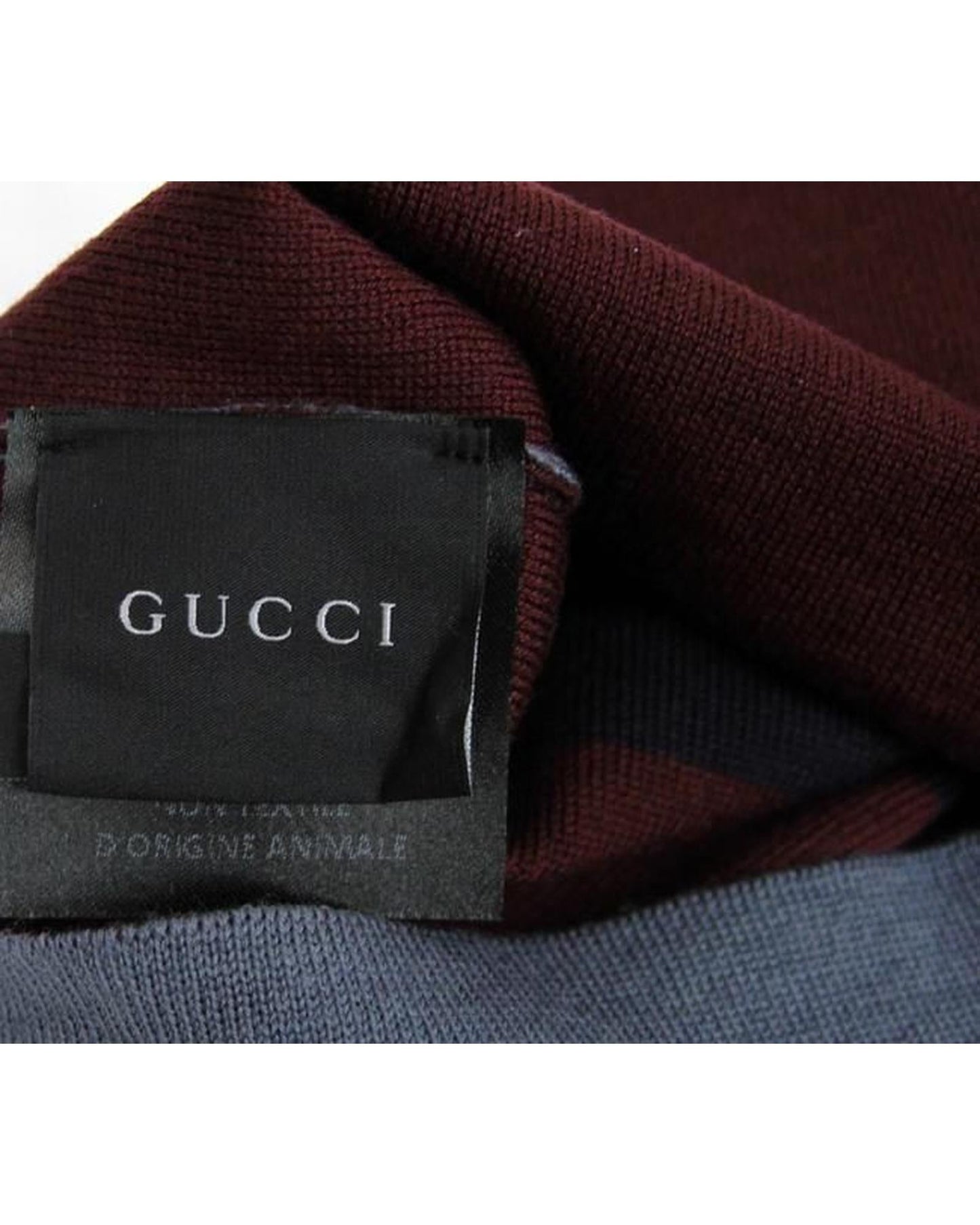 Gucci  GG Logo Striped Beanie Burgundy Blue Black