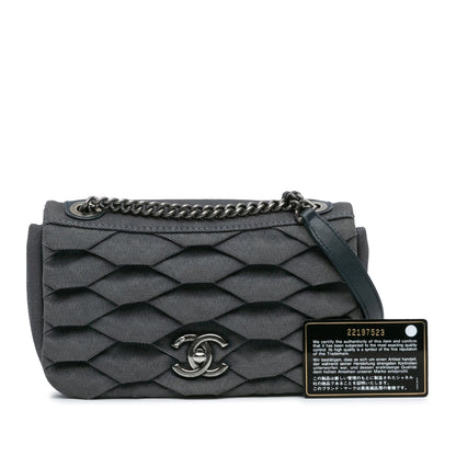 Chanel Sac Small Pleated Denim Scale Effect Turtle Flap