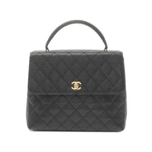 Black Chanel Caviar Kelly Top Handle Bag