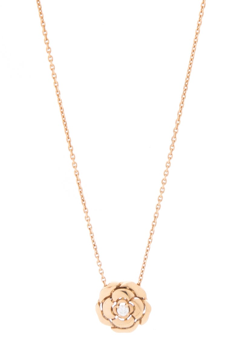 Chanel "2023" Cam Extrait De Camelia 18k Gold Necklace