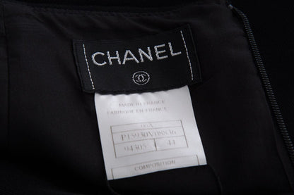 Chanel 2015 Black Chain Detail Skirt SZ 44