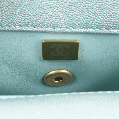 CHANEL Matrasse Caviar Skin COCO Handle 2Way Bag Light Blue A92990