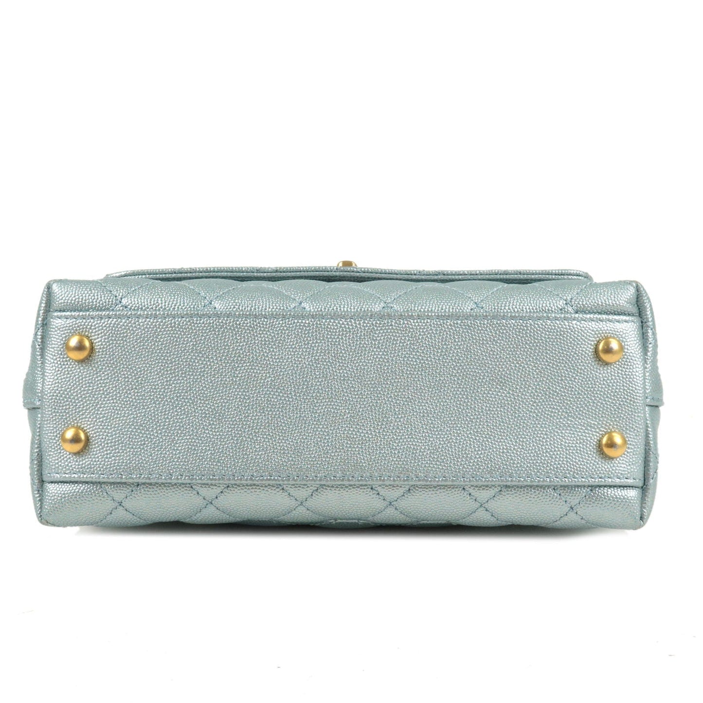 CHANEL Matrasse Caviar Skin COCO Handle 2Way Bag Light Blue A92990