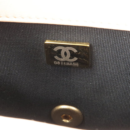 CHANEL Matelasse Lamb Skin Chain Shoulder Bag Pink Black