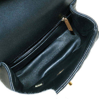CHANEL V Stitch Lamb Skin 2Way Chain Shoulder Bag Black