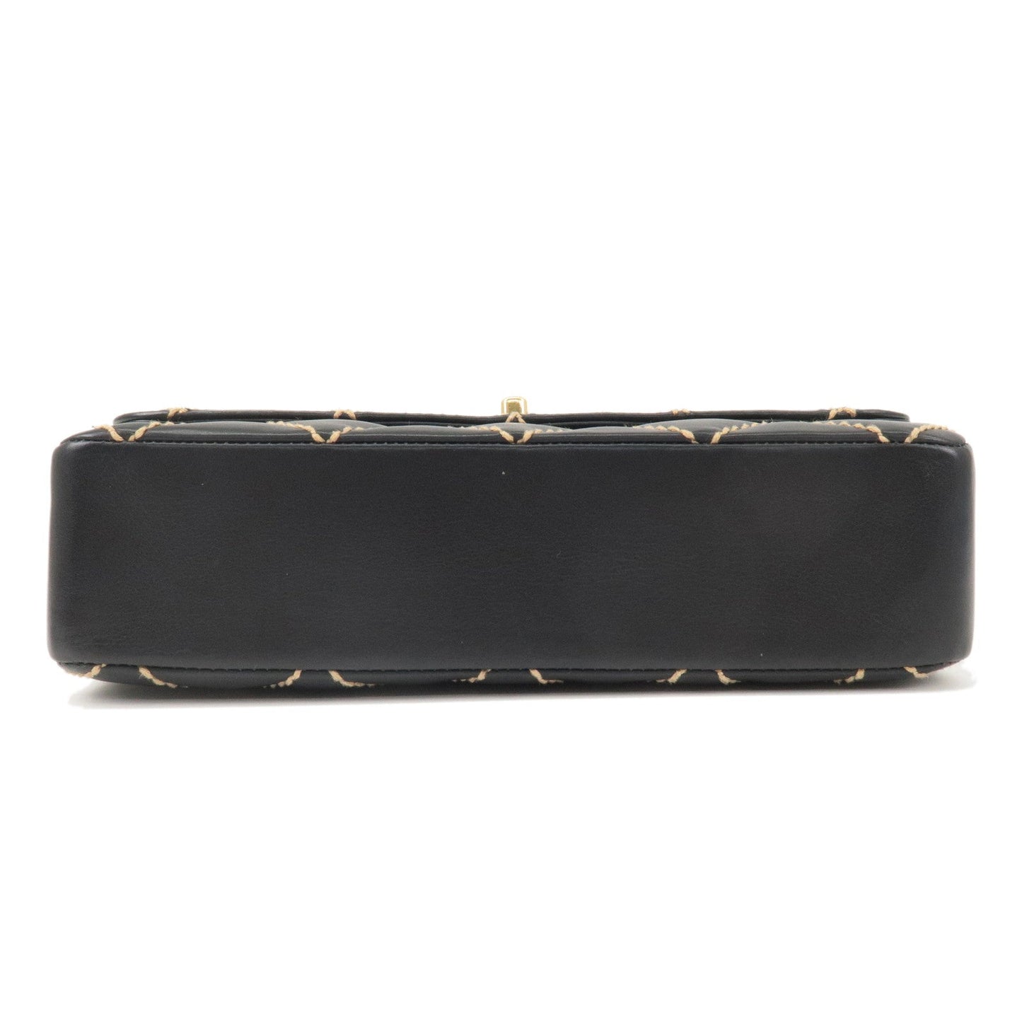 CHANEL Wild Stitch Matelasse Lamb Skin Chain Shoulder Bag A14687