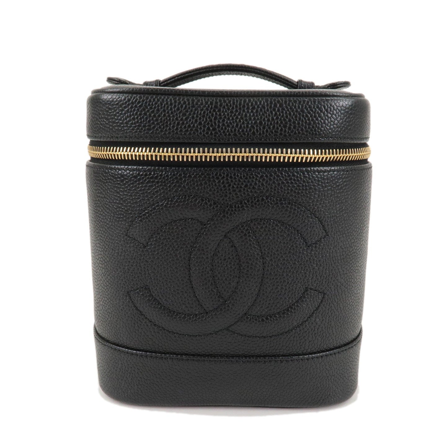 CHANEL Caviar Skin Vanity Bag Hand Bag Black A01998