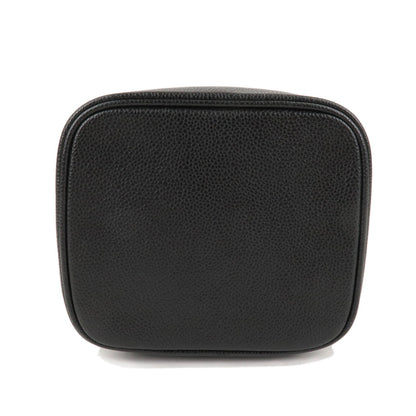 CHANEL Caviar Skin Vanity Bag Hand Bag Black A01998