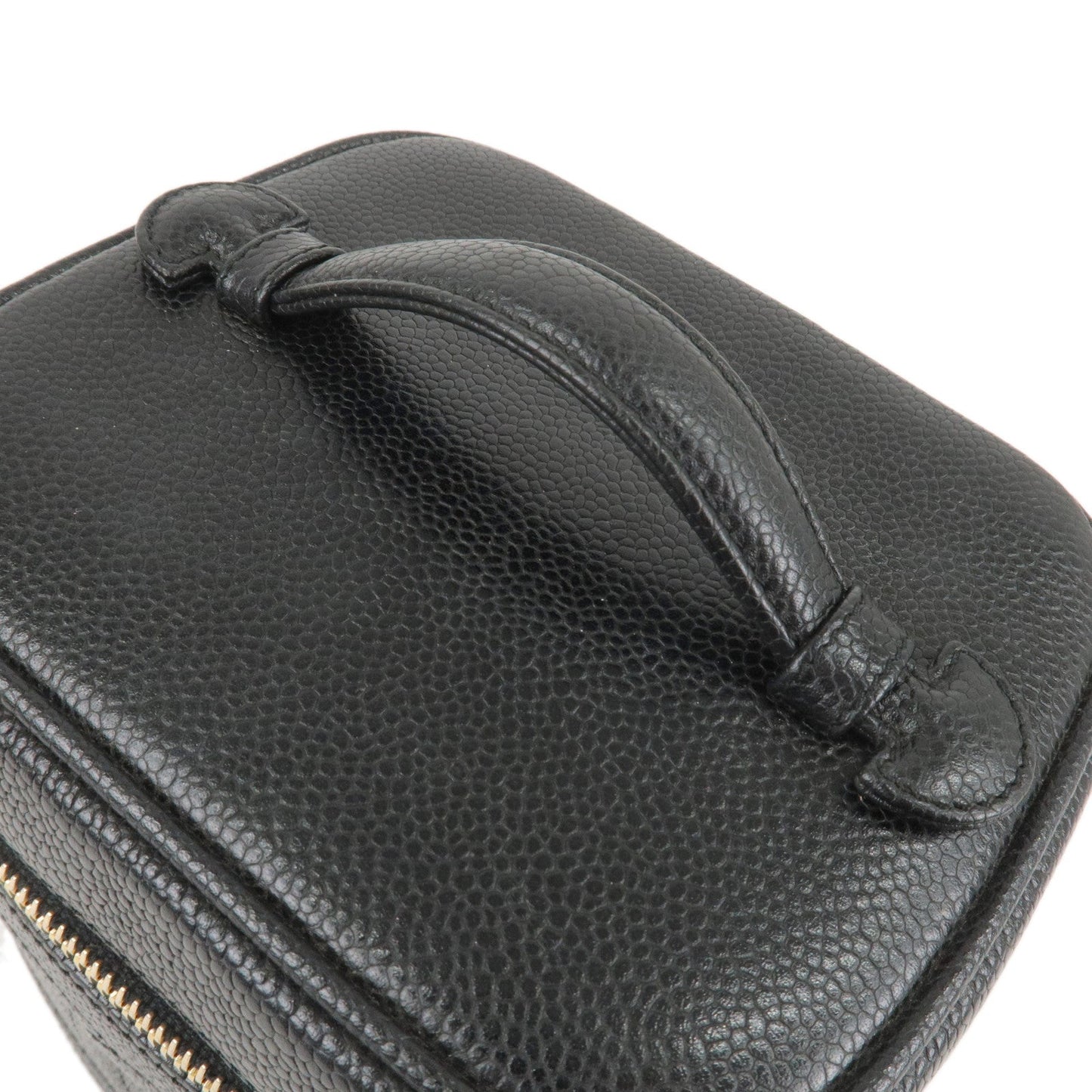 CHANEL Caviar Skin Vanity Bag Hand Bag Black A01998