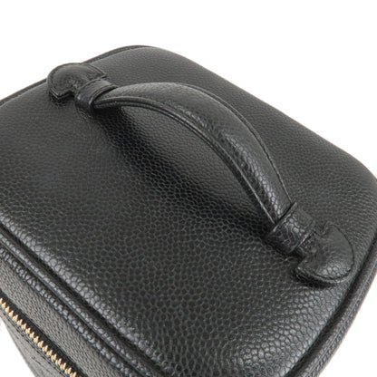CHANEL Caviar Skin Vanity Bag Hand Bag Black A01998