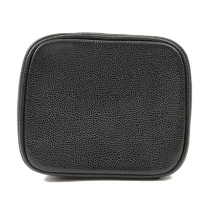 CHANEL Caviar Skin Vanity Bag Hand Bag Cosmetic Bag Black A01998