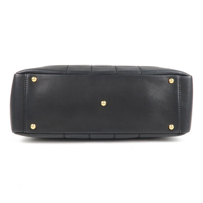 CHANEL Chocolate Bar Lamb Skin Chain Tote Bag Black