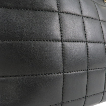 CHANEL Chocolate Bar Lamb Skin Chain Tote Bag Black