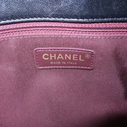 CHANEL Matelasse Lamb Skin Vintage Chain Shoulder Bag Black