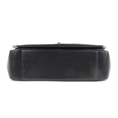 CHANEL Matelasse Lamb Skin Vintage Chain Shoulder Bag Black