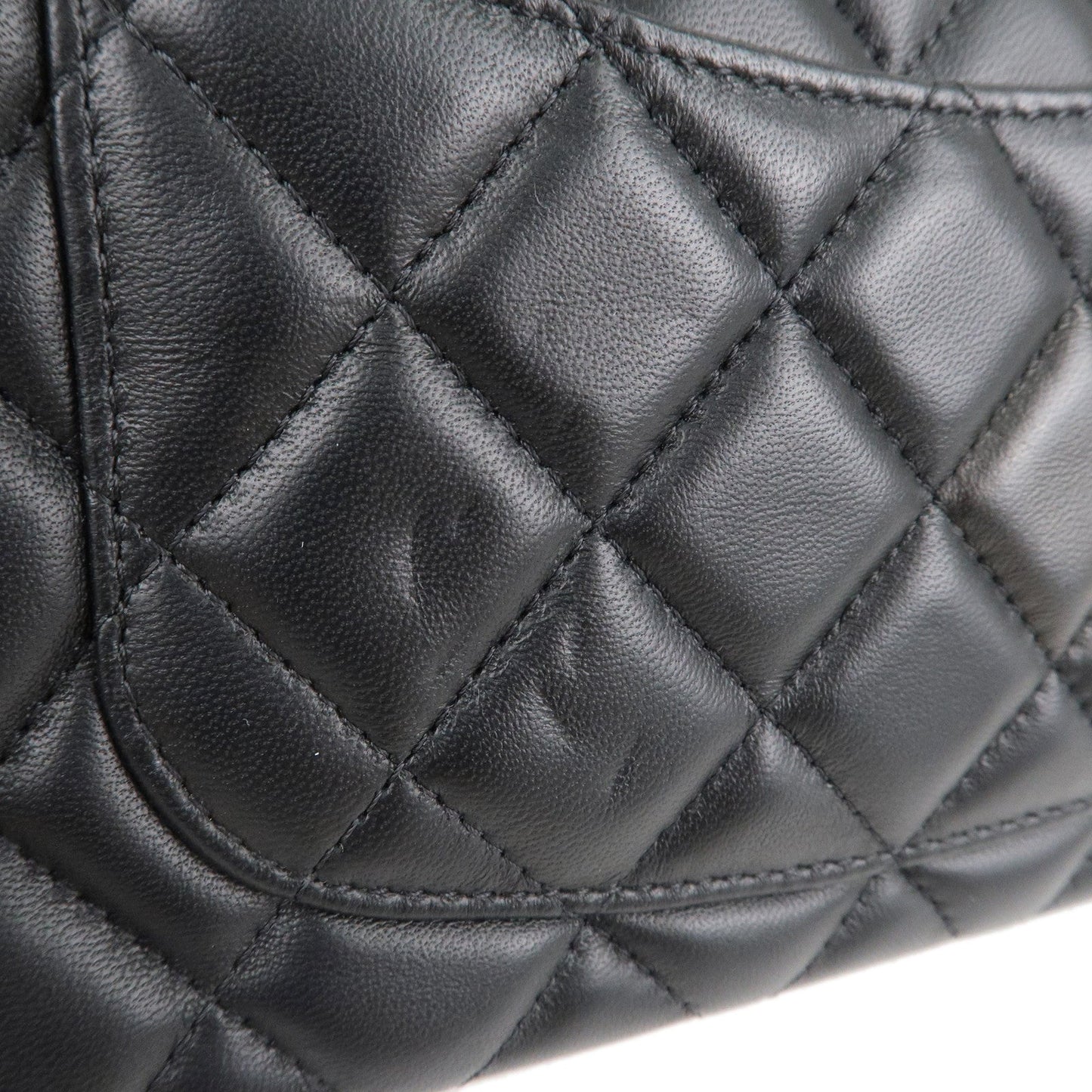CHANEL Mini Matelasse Lamb Skin Chain Shoulder Bag Black A69900
