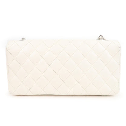 CHANEL Matelasse Caviar Skin Chain Shoulder Bag White