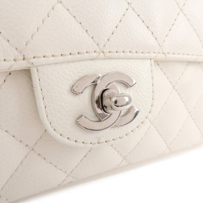 CHANEL Matelasse Caviar Skin Chain Shoulder Bag White