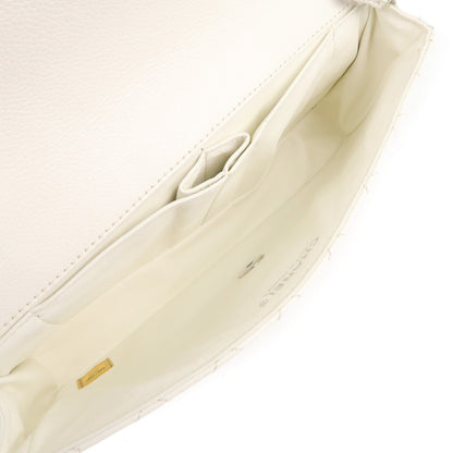 CHANEL Matelasse Caviar Skin Chain Shoulder Bag White