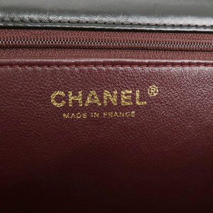 CHANEL Matelasse Lamb Skin Chain Shoulder Bag Black Gold HDW