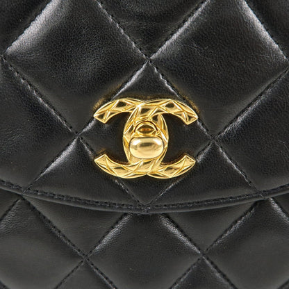 CHANEL Matelasse Lamb Skin Bijoux Chain Shoulder Bag Black