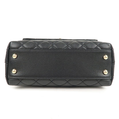 CHANEL Matelasse Caviar Skin COCO Handle 24 XS Bag Black A92990