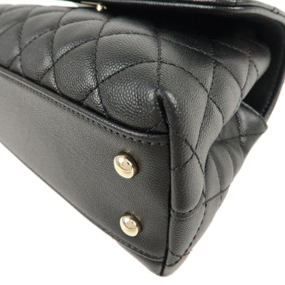 CHANEL Matelasse Caviar Skin COCO Handle 24 XS Bag Black A92990