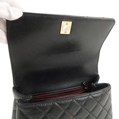 CHANEL Matelasse Caviar Skin COCO Handle 24 XS Bag Black A92990