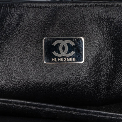 Black Chanel Mini Square Classic Patent So Black Single Flap Crossbody Bag