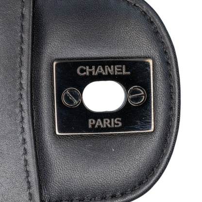 Black Chanel Mini Square Classic Patent So Black Single Flap Crossbody Bag
