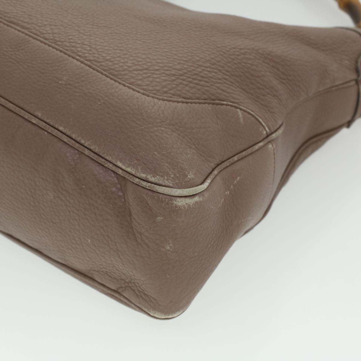 GUCCI Bamboo Hand Bag Leather 2way Pink Brown 282315 Auth 37362