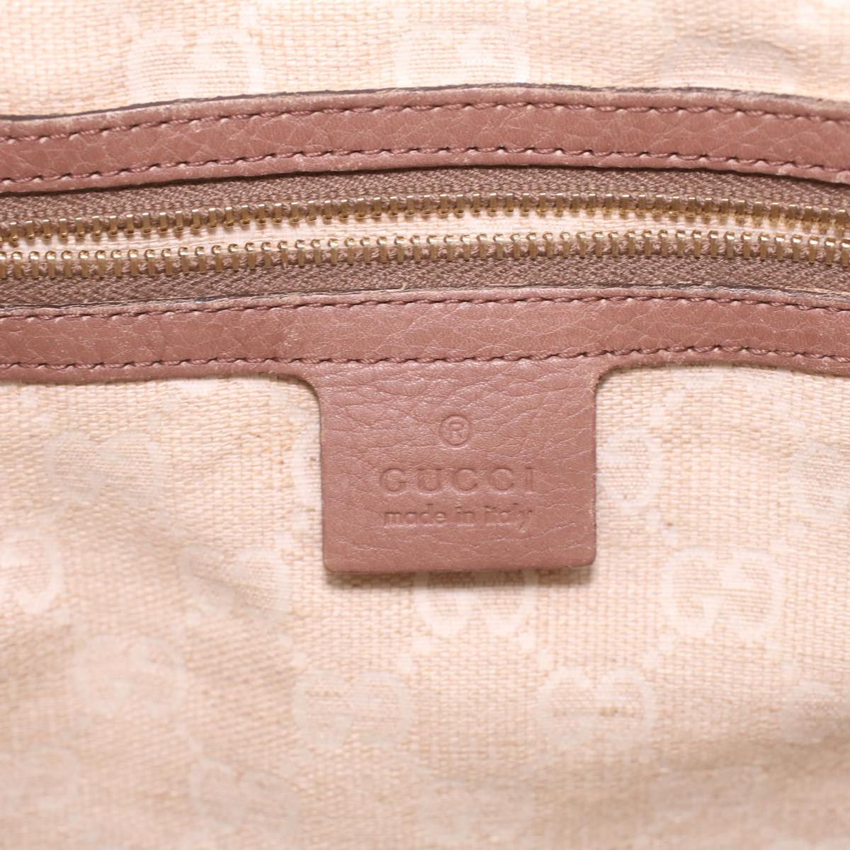 GUCCI Bamboo Hand Bag Leather 2way Pink Brown 282315 Auth 37362