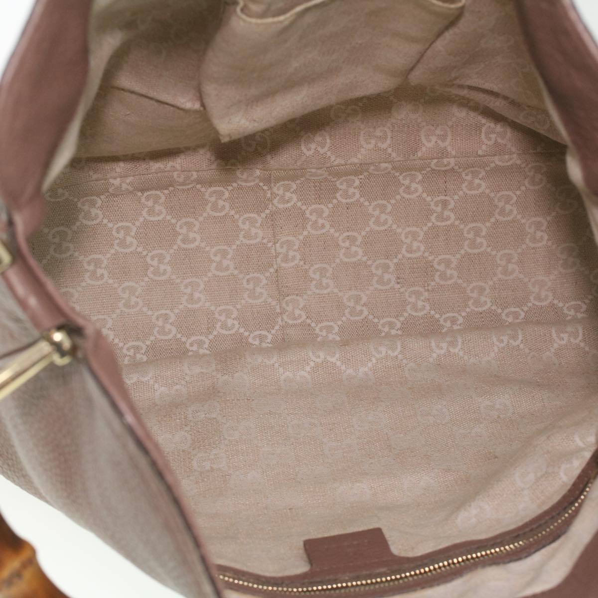 GUCCI Bamboo Hand Bag Leather 2way Pink Brown 282315 Auth 37362