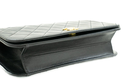 CHANEL Full Flap Chain Shoulder Bag Clutch Black Quilted Lambskin j59