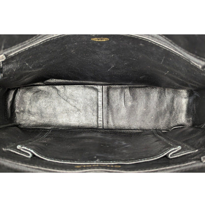 Chanel 80s Black Shiny Alligator Camera Shoulder Bag