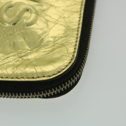 CHANEL Clutch Bag Metallic Leather Gold A82164 CC 38172